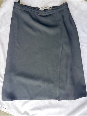 Sonia Rykiel Black Midi A-Line Wrap-Front Skirt